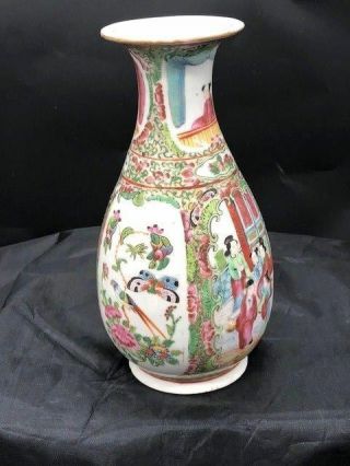 9 1/2 IN CHINESE FAMILLE ROSE MANTLE VASE 1800S ERA 4