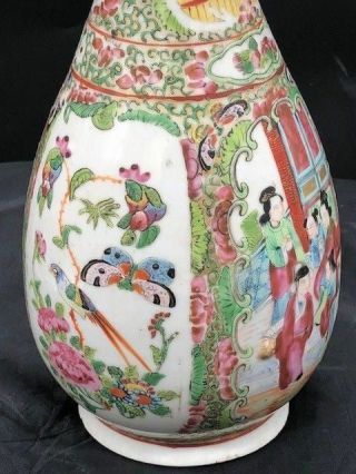 9 1/2 IN CHINESE FAMILLE ROSE MANTLE VASE 1800S ERA 6