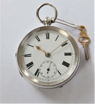 1915 Silver Cased English Lever Pocket Watch In Order