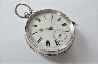 1915 SILVER CASED ENGLISH LEVER POCKET WATCH IN ORDER 2