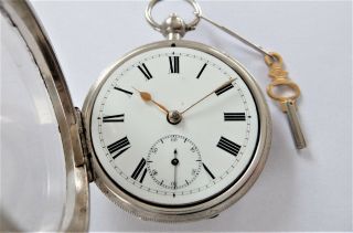 1915 SILVER CASED ENGLISH LEVER POCKET WATCH IN ORDER 4