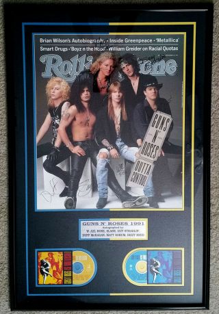 Guns ‘n Roses Framed Autographed Promo 91 Large Display Use Your Illusion Rare