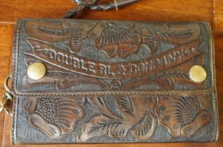 | Rrl Double Rl Vintage Hand Tooled Leather Rider Wallet Long With Strap