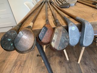 Vintage Antique Golf Clubs - Collectable Hickory Niblick Rustless 6