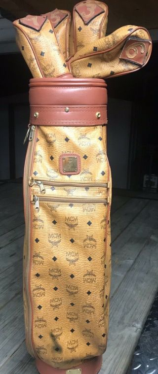 Vintage Mcm Leather Golf Bag Rare Limited Edition