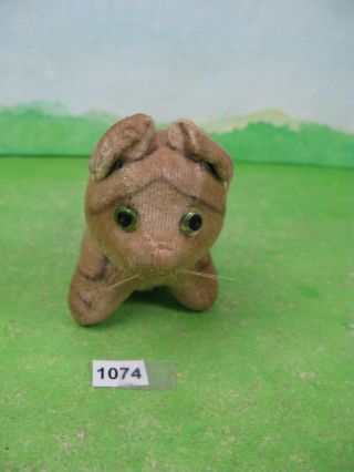 vintage small cat soft toy glass eyes schuco? 1074 2