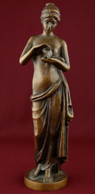 Russian Soviet Sculpture Nude Girl Bather Bronze Statue Figurine Bust