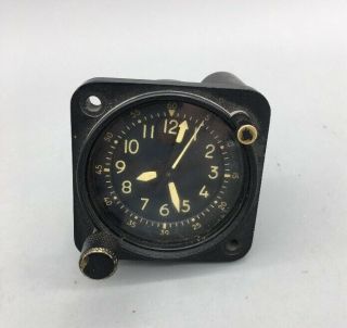 Vintage Military Waltham A - 13a Chrono Aircraft Clock 8 Day For Parts/repair F43