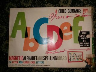 Vintage 1959 Child Guidance Toy Magnetic Board With Abc 