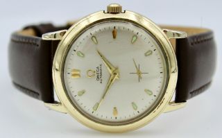 Vintage 1952 Omega 6231 Automatic Bumper Watch 14k Gold Filled Men 