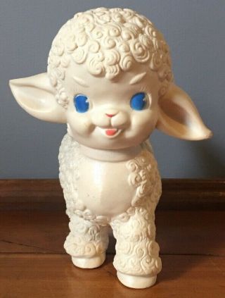 Vintage 1955 The SUN RUBBER Co Baby Sheep Lamb Toy 2