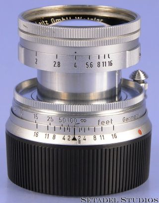 Leica Leitz 50mm Summicron F2 Chrome M Collapsible Lens Sooic - M Rare 1953 1st M