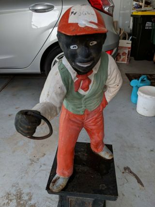 Vintage Antique Black Americana Lawn Jockey Statue Figure