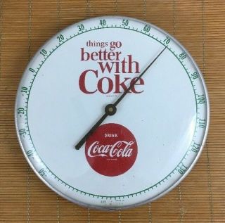 Vintage Things Go Better With Coke Advertising Thermometer 12 Inches