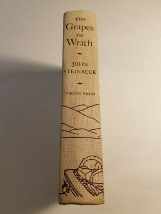 VINTAGE - GRAPES OF WRATH - JOHN STEINBECK,  1939 FIRST EDITION - HB 4
