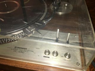 Vintage PIONEER PL - 530 Direct Drive Stereo Turntable With Dust Cover 1970 ' s 12