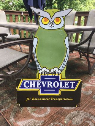 Large Rare Chevrolet Advertising Porcelain Sign