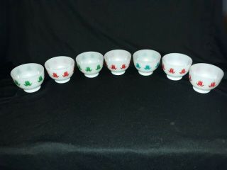 7 Vtg Fire King Tulip Cottage Cheese Bowls Anchor Hocking
