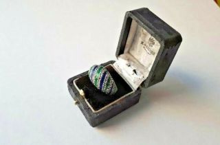 Rare Russian Imperial 84 Silver Ring With Enamel.  Faberge Design