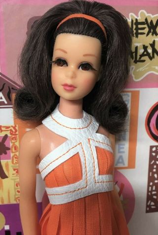 Yes it ' s Vintage Barbie Cousin Brunette No Bangs Francie Doll byApril 2