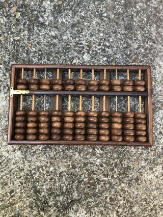 Chinese Wood Abacus 11 Rods (2 Metal) Beads - Prc China Lotus Flower Brand?