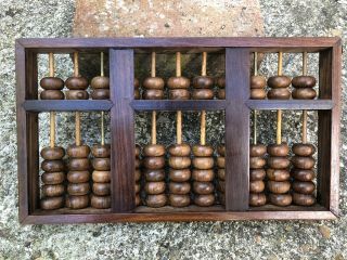 Chinese Wood Abacus 11 Rods (2 metal) Beads - PRC China Lotus Flower Brand? 2