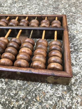 Chinese Wood Abacus 11 Rods (2 metal) Beads - PRC China Lotus Flower Brand? 5