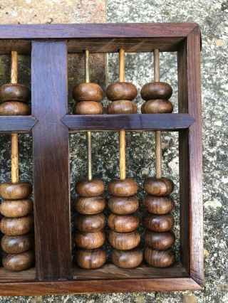 Chinese Wood Abacus 11 Rods (2 metal) Beads - PRC China Lotus Flower Brand? 6