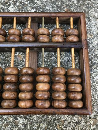 Chinese Wood Abacus 11 Rods (2 metal) Beads - PRC China Lotus Flower Brand? 7