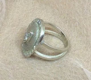Vintage Fine 14k White Gold & Diamond Cocktail Ring,  Small Pinky Ring Size 4 3
