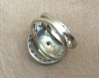 Vintage Fine 14k White Gold & Diamond Cocktail Ring,  Small Pinky Ring Size 4 6