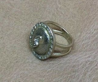 Vintage Fine 14k White Gold & Diamond Cocktail Ring,  Small Pinky Ring Size 4 8