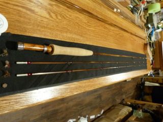 Custom Bamboo Fly Rod Winston Taper Flamed 7 ' 4 wt Maple burl engraved band seat 11