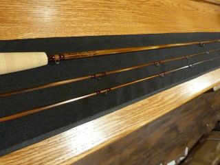 Custom Bamboo Fly Rod Winston Taper Flamed 7 ' 4 wt Maple burl engraved band seat 5