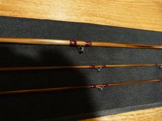 Custom Bamboo Fly Rod Winston Taper Flamed 7 ' 4 wt Maple burl engraved band seat 7