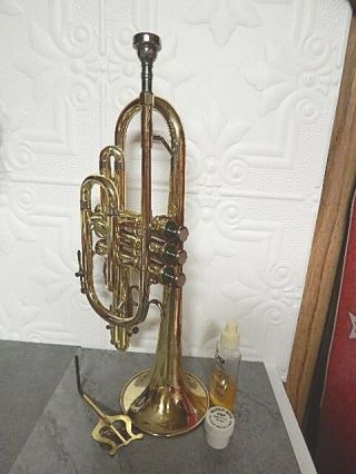 Olds Ambassador Cornet 7C Mouthpiece Fullerton CA & Case Vintage 1960 ' s 4