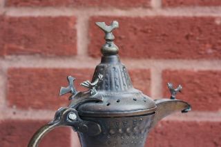 19th Century Brass Islamic Middle Eastern Omani Saudi Dallah Coffee Pot 4