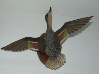 VINTAGE CARVED PINTAIL HEN DUCK DECOY by PAUL NOCK Dated 1964 - DUCK IN FLIGHT 5