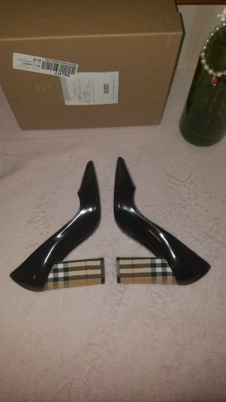 Burberry Women ' S Dashwood Vintage Check Pointed Toe High Block - Heel Pumps $620 5