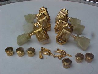 Vintage Gibson Gold Kluson Deluxe Tuners Double Line Single Ring 1965 1966 1968