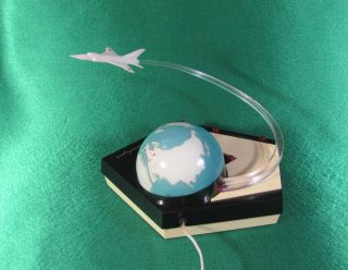 Vintage Table Night Lamp Plane Over The Earth Novosibirsk Cosmos Rocket Ussr