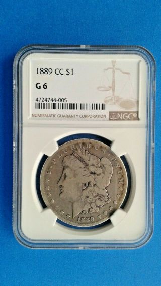 1889 Cc Morgan Silver Dollar Ngc G 6 Key Date Very Rare Mintage Only 350,  000