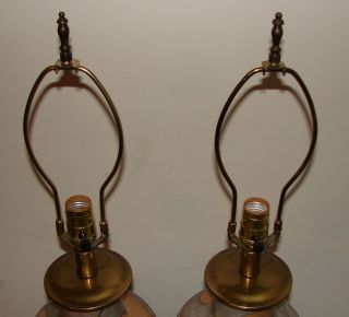 Vintage Pair Frederick Cooper Ceramic & Brass Table Lamps 4