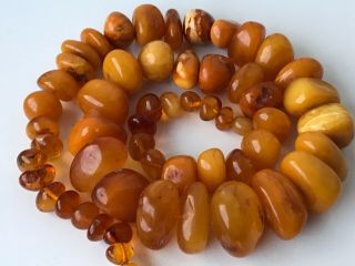 Rare Natural Antique Baltic Vintage Amber Old Beads Necklace 79.  39 Gr