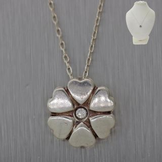 Tiffany & Co.  Paloma Picasso Sterling Silver Diamond 6 Heart Pendant Necklace
