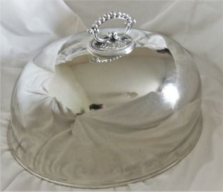 Antique English Silver Plate Meat Cover Dome Victorian Fine Dining Large Platter