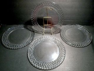 Rare Vintage Lalique Crystal Cactus Set Of 4 Plates 8 7/8 " Made In France