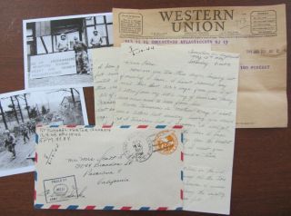 Wwii Letters,  D - Day France,  Bulge 1st Div Purple Heart,  Infantryman,  Kia Related