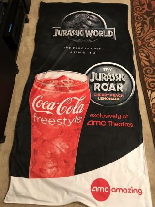 Jurassic World Amc Jurassic Roar Drink Display Banner Coca Cola Rare 2015 Rare