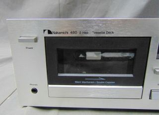 Vintage Nakamichi 480 2 Head Audiophile Cassette Deck Player Silver Face 2